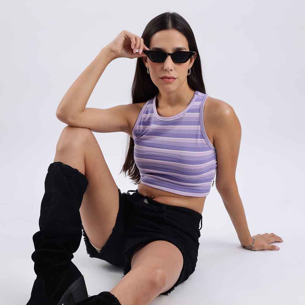 Striped crop tank