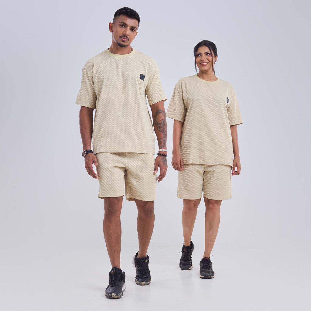 Co-ord set - Drawstring Shorts Diamond cut design