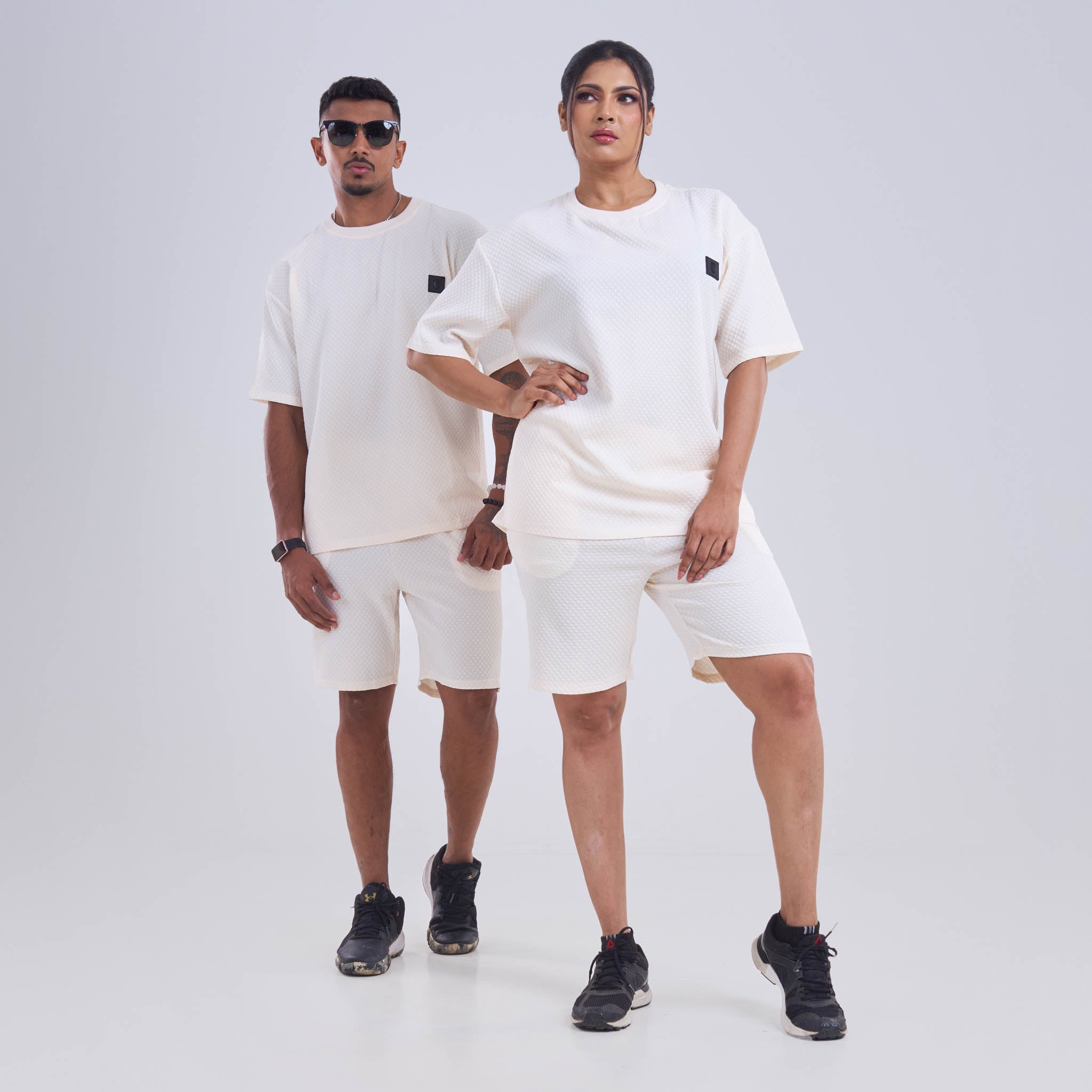 Co-ord set - Drawstring Shorts Diamond cut design