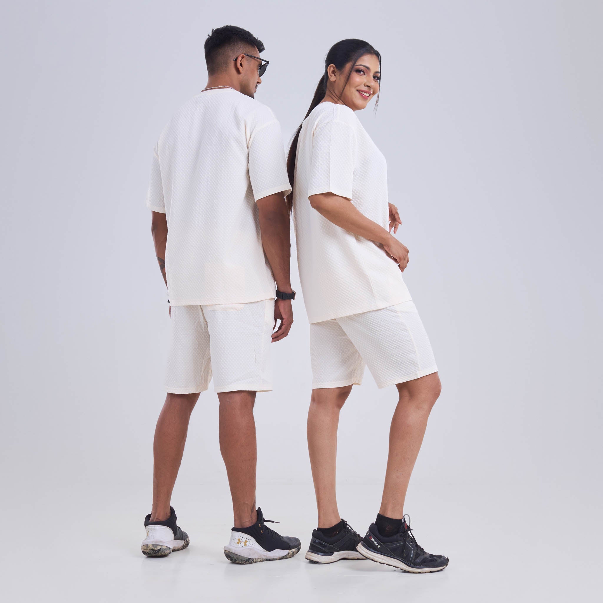 Co-ord set - Drawstring Shorts Diamond cut design