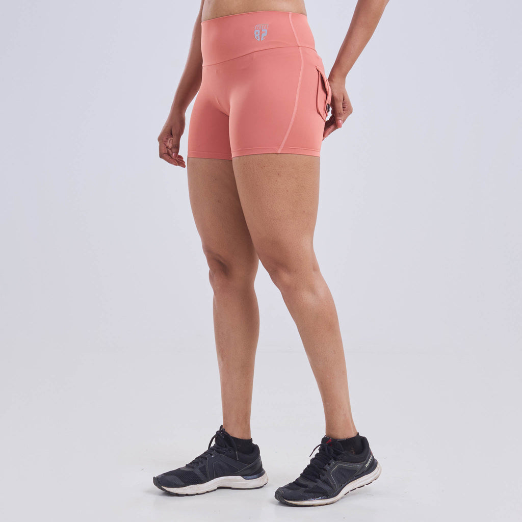 Ladies High Waist Scrunch Butt Pocket Shorts
