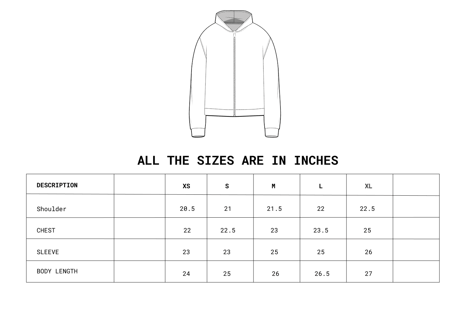 Size chart