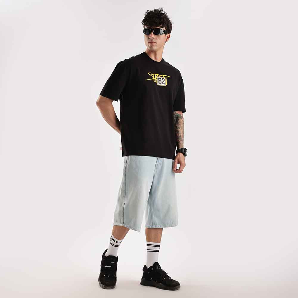 Unisex Zigzag oversized tee