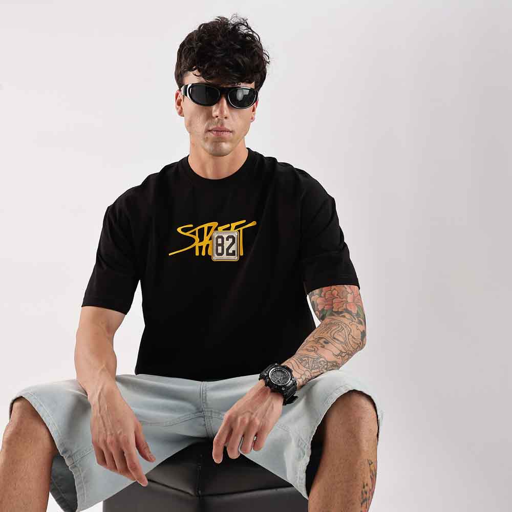 Unisex Zigzag oversized tee