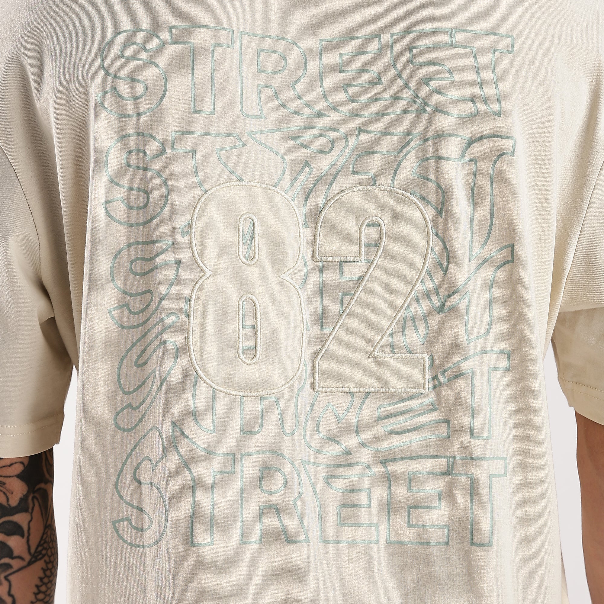 Unisex Rubber Print Embroidery Oversized T shirt