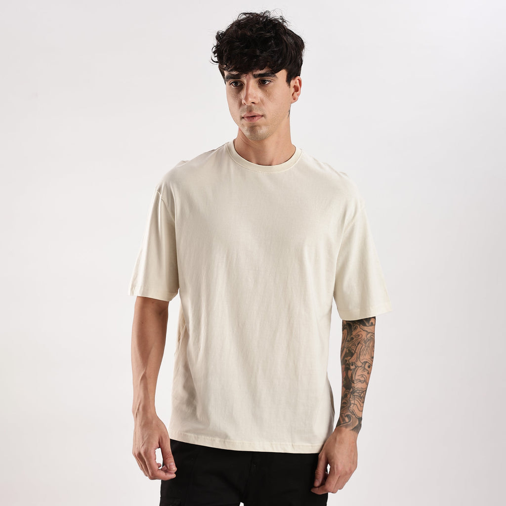 Unisex Rubber Print Embroidery Oversized T shirt