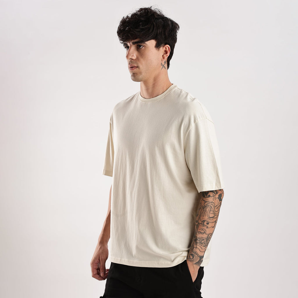 Unisex Rubber Print Embroidery Oversized T shirt